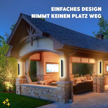 LED Wall Lamp Outdoor/Indoor Long Wall Lamp Anthracite, IP67 Waterproof Outdoor Wall Lights Aluminum Alloy Black Outdoor Light Terrace Wall Light For Gardens, Villa, Warm Light, 30*5cm, 7w