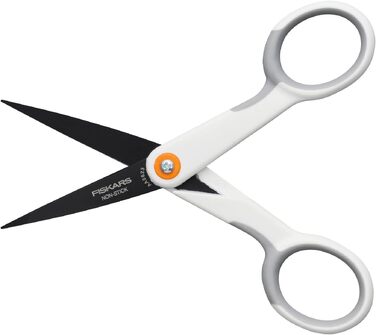 Універсальні ножиці Fiskars з антипригарним покриттям Titan, 21 см, нержавіюча сталь, біло-помаранчеві (1004721)