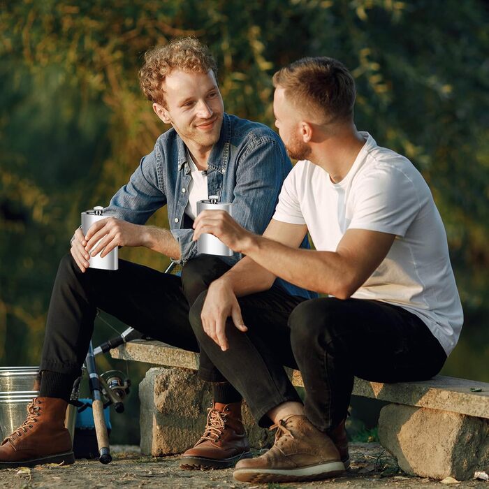 Набір фляг з нержавіючої сталі, рожевий, 8oz/240мл: фляга + 2 стаканчика, для подорожей, вечірок, подарунків