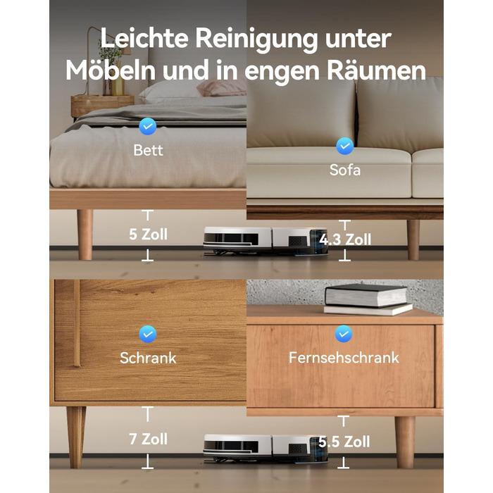 Робот-пилосос Tesvor S8MAX 3-в-1 з функцією миття, 8000Pa, LiDAR-навігація, 240 хвилин роботи, керування через додаток/Alexa, самостійна станція очищення 2.5L для великих приміщень та домівок з тваринами (M2)