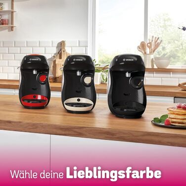 Кавомашина Tassimo Happy TAS1002N від Bosch: 70 напоїв, автоматична, для будь-яких чашок, компактна, 1400 Вт, колір антрацит