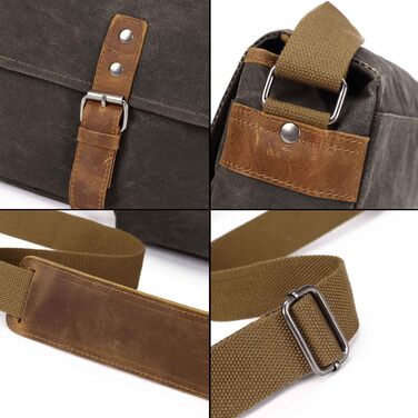 Сумка-переноска для камери Neuleben з відділенням для камери, vintage, маленька, на плечі, з вощеного канвасу, зелена (для жінок/чоловіків)