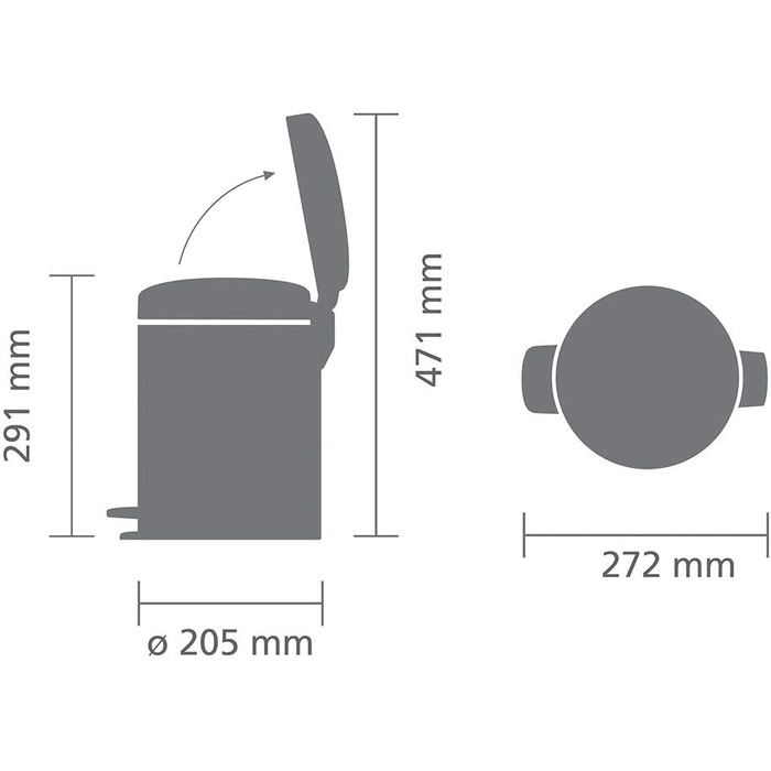 Відро для сміття Brabantia NewIcon 30L з м'яким закриттям, педальним механізмом та знімним внутрішнім відром (29 x 38 x 68 см, коричневе)