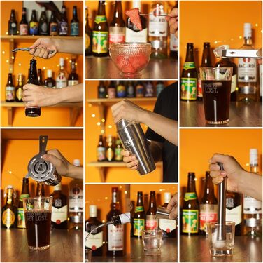 Набір для коктейлів Baker Boutique 17 предметів, 750 мл: шейкер, підставка з дерева, книга рецептів