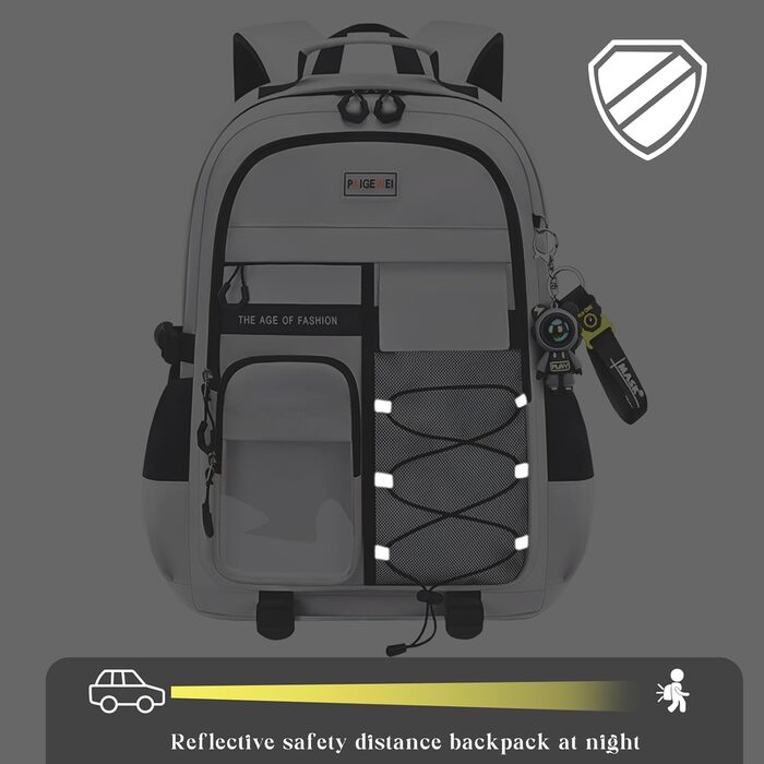 Чоловічий рюкзак для школи та подорожей, великий, водонепроникний, сірий