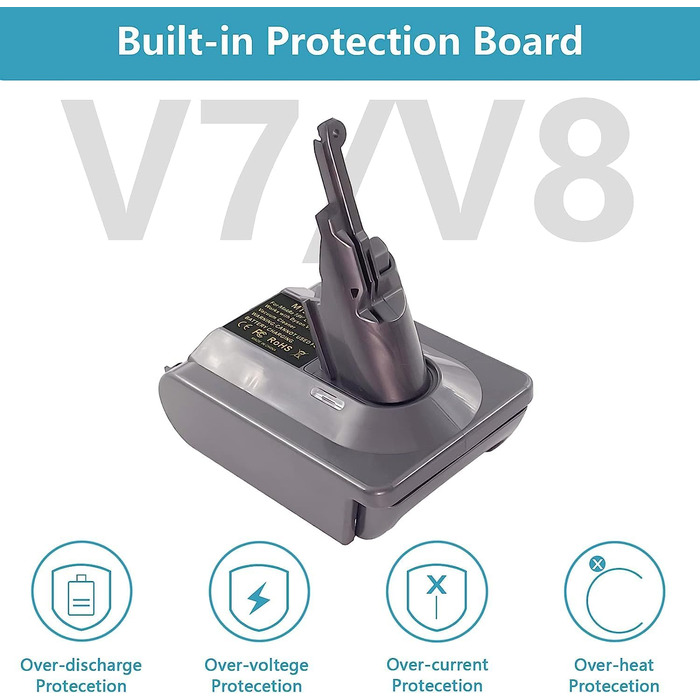 Адаптер для акумулятора Makita 18V на Dyson V7 V8 (MT18V7V8) - сумісний з Fluffy, Animal, Trigger