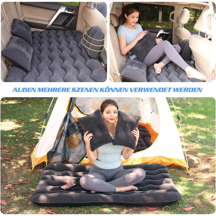 Надувна матрац для авто Ergocar з насосом: для кемпінгу, подорожей, пляжу