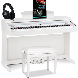 Цифрове піаніно Cantabile DP-50 WM E: 88 клавіш, молоточковий механізм, 14 тембрів, USB, 3 педалі, навушник, стійка, навчальний курс - білий матовий