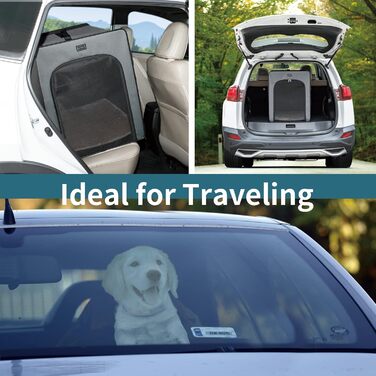 Транспортна переноска для собак Petsfit, сіра, M (61x46x53.5 см) з м'якою підстилкою