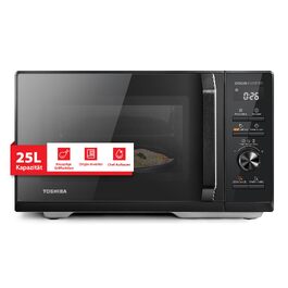 Вбудована мікрохвильова піч Toshiba MW3-AG25PFI(BK) з грилем, 25л, інверторна, 900Вт, чорна