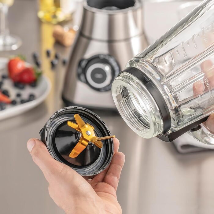 CASE B 1800 PowerBlender, Stand Mixer, Ideal for Milkshakes, Baby Food, etc., 1800 Watt Motor, Large Mixing Container (1.75 l), Stainless Steel Housing, Test Winner House & Garden Test