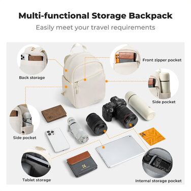 Рюкзак для камери K&F Concept - компактний, для DSLR, з регульованим ременем, для повсякденного використання, роботи та подорожей, колір: темно-зелений (бежевий)