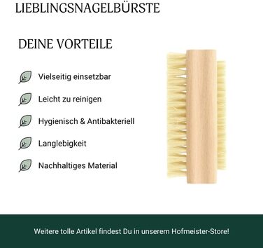 HOFMEISTER® Bath Brush with soft natural bristles, made of pear wood, 44 cm length, Made in Germany (Nail brush, 10)