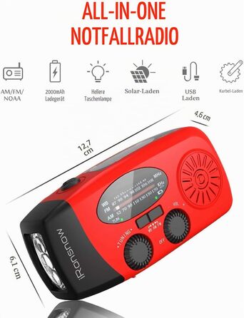Сонячна радіостанція iRonsnow з ручним заводом, LED-ліхтарик, 2000mAh AM/FM, USB-зарядка для походу, кемпінгу, екстрених ситуацій