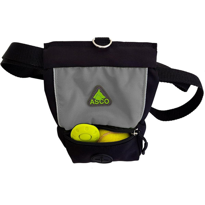 Сумка для корму ASCO Leckerlibeutel для собак та коней, чорна, 15x20 см, з застібкою-кліпсою