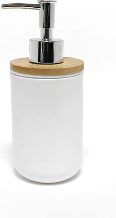 Дозатор мила Smart, білий, з бамбуковим декором, 7,2 x 17,5 см (Полістирол)