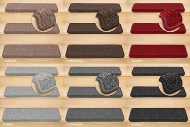 Kettelservice-Metzker Stair Treads/Step Mats in a 15-Piece Value Set, Rectangular, Coffee Brown, Coffee Brown, Rectangular, 15 Pieces