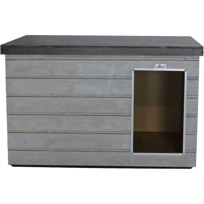 Будка для собак Sauerland, графіт/платиновий, середня, ізольована, товстостінна