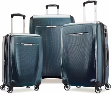 Samsonite Winfield 3 DLX Hardside Luggage with Spinner Wheels, One Size, Carry-on (Check-in, medium, Navy)