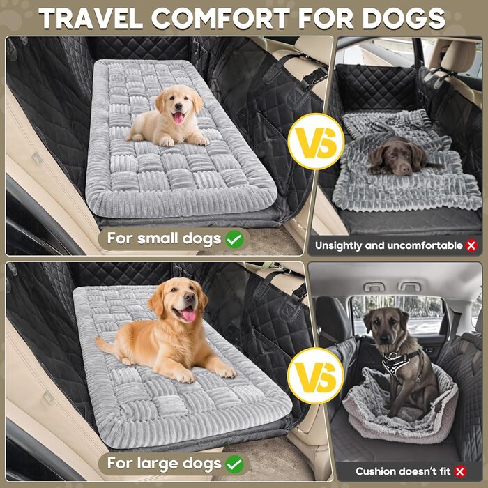 Килимок для собак у машину Loiion, захист заднього сидіння, чорно-білий, 127x62.5 см