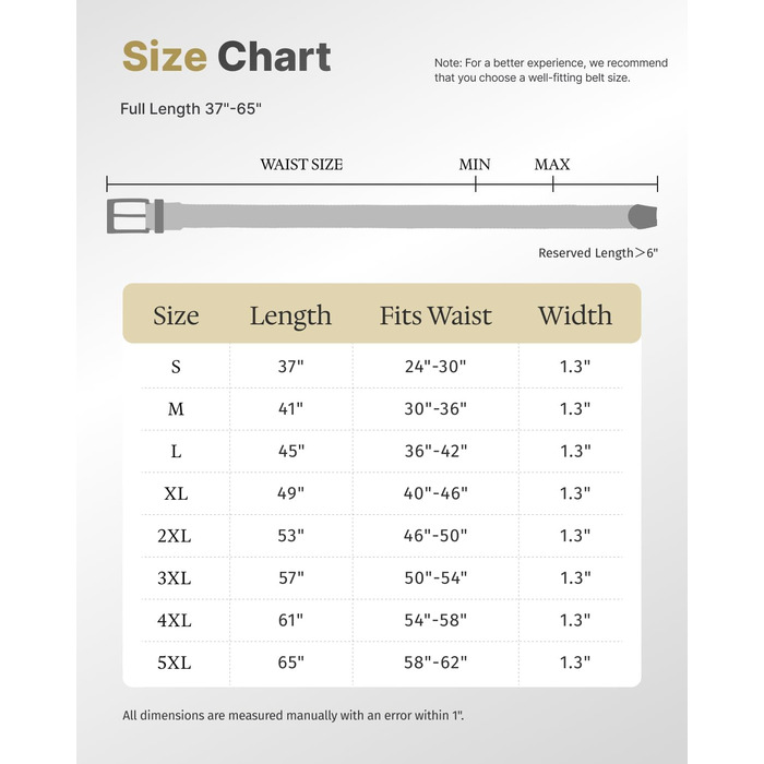 Чоловічий тканинний ремінь Fairwin, бежевий, еластичний, плетіння, розмір M (довжина 105 см, для обхвату талії 80–90 см)
