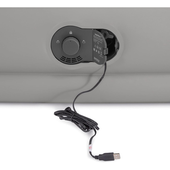 Надувне ліжко Intex Twin Dura-Beam Comfort з USB-насосом, розмір: 99 x 191 x 36 см (64157)