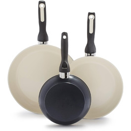 Набір сковорідок GreenPan Rio, 3 шт., з керамічним покриттям, антипригарні, 17.8 см, 24.1 см, 27.9 см, чорні