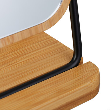 Relaxdays Table Mirror with Bamboo Frame