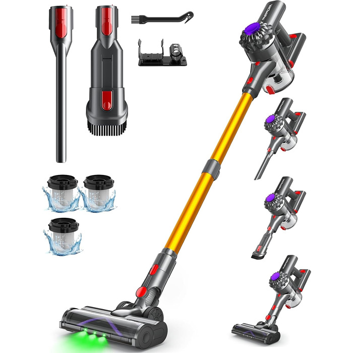 Пылесос проводной Con 800 мл, 60 кПа/680 Вт, 7 м, для твердих підлог (Purple Gold, V15-Gold)