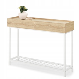 Консольний столик Mebel-Partner, білий / дуб сонома матовий, 117 x 85 x 27 см