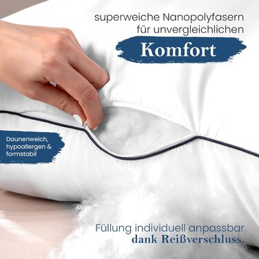 Gentle North High-Quality Pillowcases (80x80 cm large) in Hotel Quality - 2-Piece Set Fluffy, well-filled pillows suitable for allergy sufferers (Ökotex 100 certified) - Washable at 60° 2x | 80x80