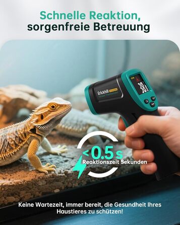 Інфрачервоний термометр ERICKHILL -50℃~800℃: безконтактний лазерний вимірювач температури з LCD-дисплеєм, регульована емісійність. Підходить для приготування їжі, грилю, заморожування, промисловості.