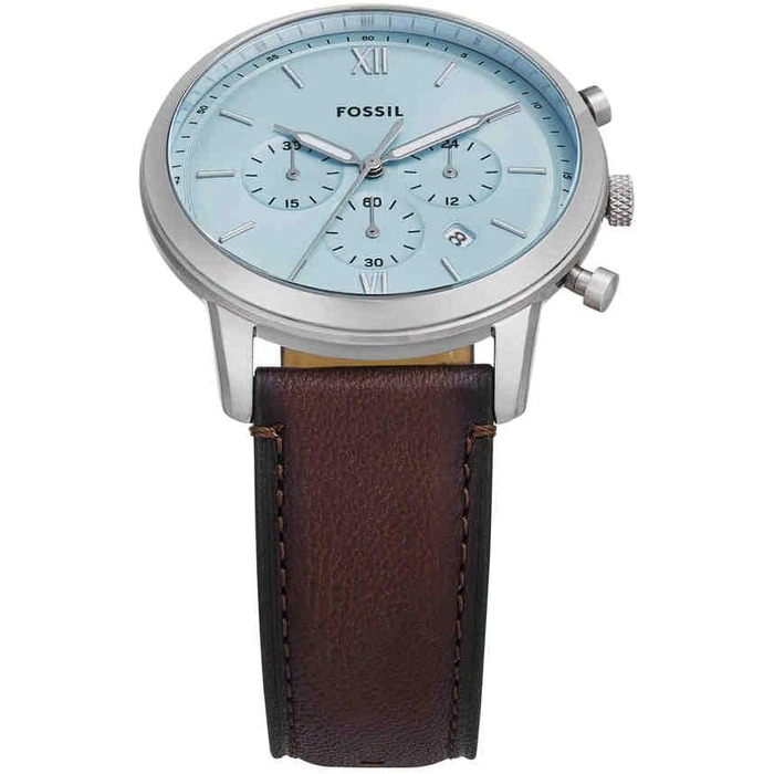 Годинник чоловічий Fossil Neutra Chronograph – шкіряний ремінець (коричневий/блакитний)