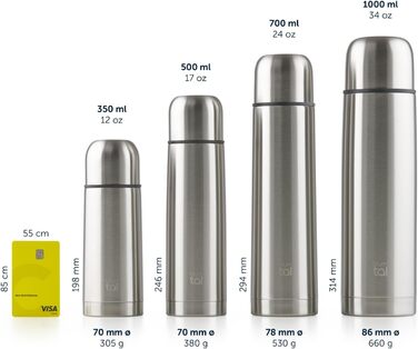 Термос Blumtal® 500 мл з нержавіючої сталі, без BPA, з чашкою. Червоний/Ягода. Зберігає тепло та холод.