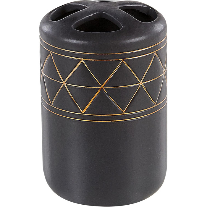 Набір аксесуарів для ванної кімнати Beliani Elegantes (5 шт.) з кераміки чорного/золотого кольору Lanco