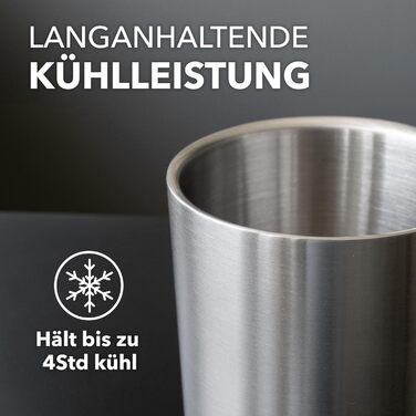 SWISS HOME® Охолоджувач для пляшок вина, шампанського та ігристого вина з нержавіючої сталі, подвійні стінки, у подарунковій коробці