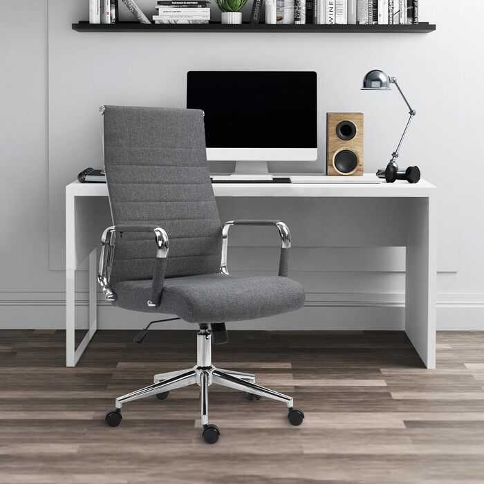 Офісне крісло SVITA Comfort: поворотне, для начальника, ергономічне, сіре, тканина