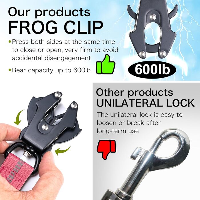 Міцна тактична повідка для собак з карабіном швидкого закриття та світловідбиваючими нитками, 1,2-1,8 м, Power-Stretch, для середніх та великих собак, рожевий та чорний