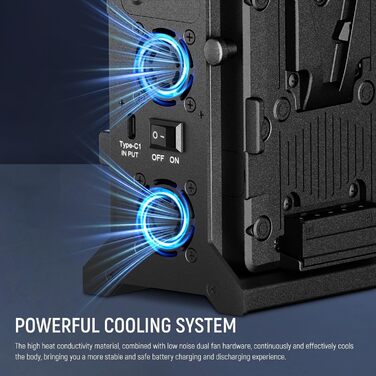 Зарядний пристрій Neewer з 2 каналами V-Mount для камер, BP-2CH Pro