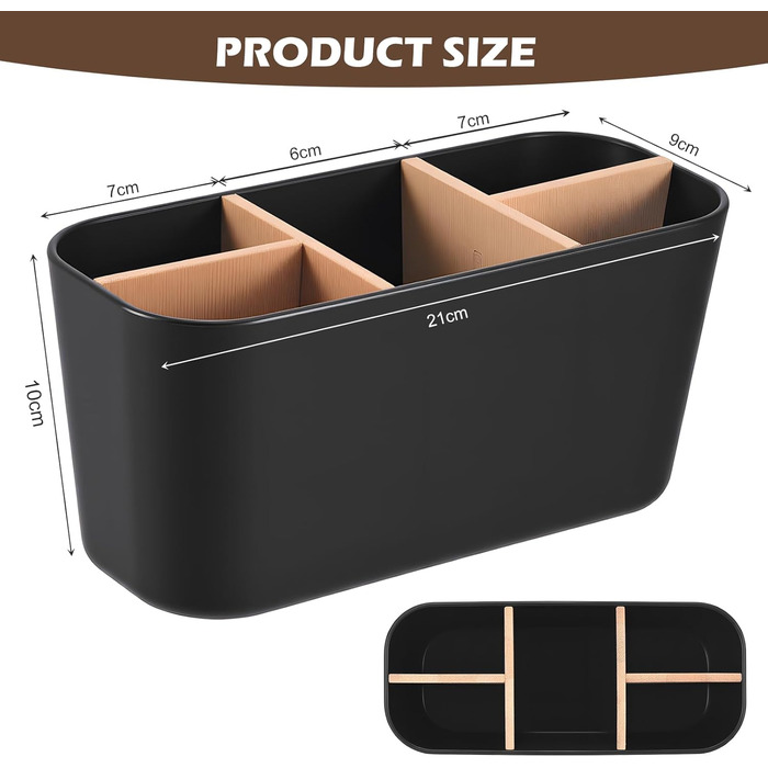 Організатор для ванної кімнати Schwarz 5-секційний з тримачем для зубних щіток