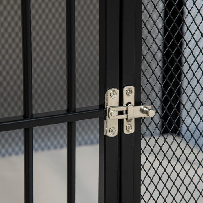 Клітка для собак PawHut, закривається на замок, з подушкою, для собак середніх порід до 20 кг, 88 x 55 x 71 см, колір: дуб+чорний