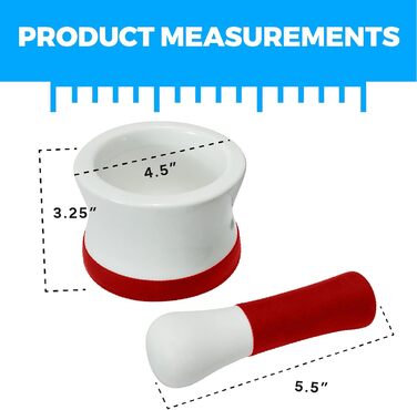 Набір для стукання (толкушки) EZ-Grip з червоного силікону та порцеляни, 11.5 см