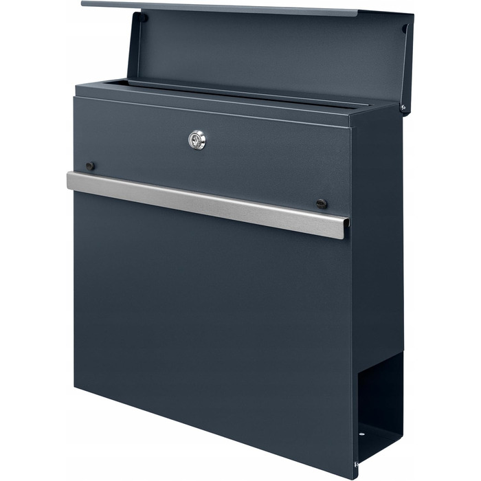Поштова скринька настінна Anthrazit RAL 7016, велика (XXL) з можливістю гравіювання адреси та відділенням для газет
