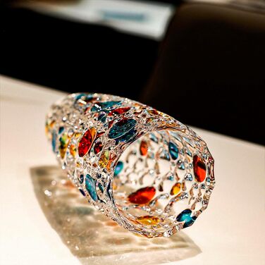 Ручна ваза з кришталевого скла з золотим візерунком, 30 см. Сучасна ваза для дому, весілля