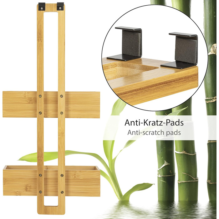 ONVAYA® Shower Shelf - No Drilling Required | Bamboo | Bathroom Shelf for Hanging | Shower Shelf Made of Wood | Hanging Shelf for the Shower