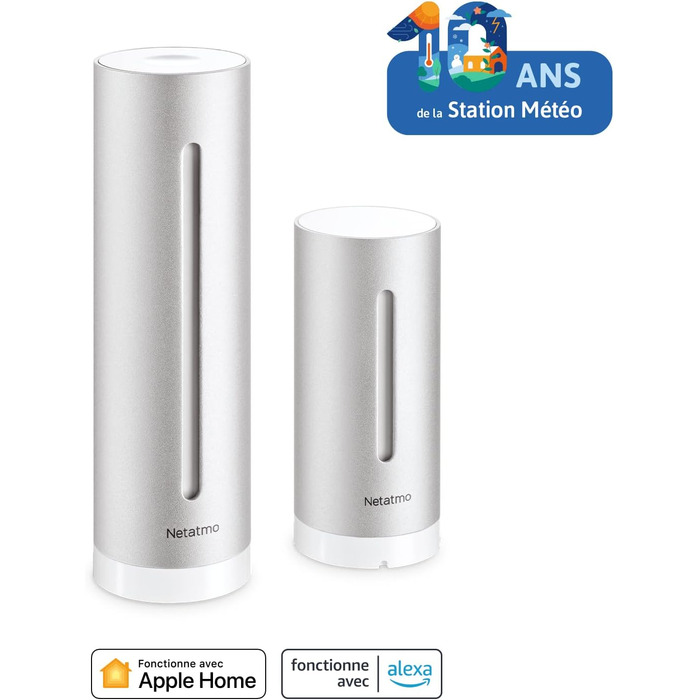 Netatmo Smart Weather Station - Wi-Fi, Radio, Indoor and Outdoor Sensor, Weather Forecast, Amazon Alexa & Apple HomeKit, Hygrometer, Air Quality, NWS01-EC, Black