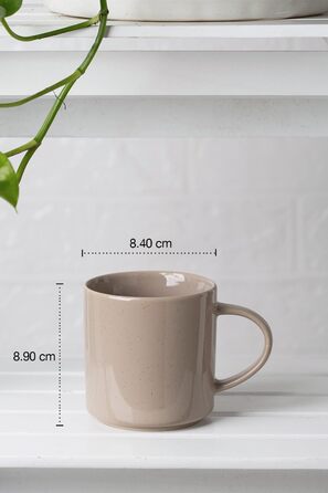 Набір посуду Nebula для 6 осіб, 18-кількісний набір тарілок та наборів мисок, набір посуду з розпиленням з каменю, сервіз, підходить для мікрохвильової печі та посудомийної машини, колір кориця (набір чашок 6x, об'єм 355мл)