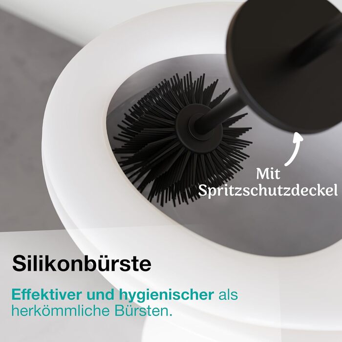 Набір щіток для унітазу Hovea (2 шт.) - чорний - силікон та метал - кріплення на стіну без свердління