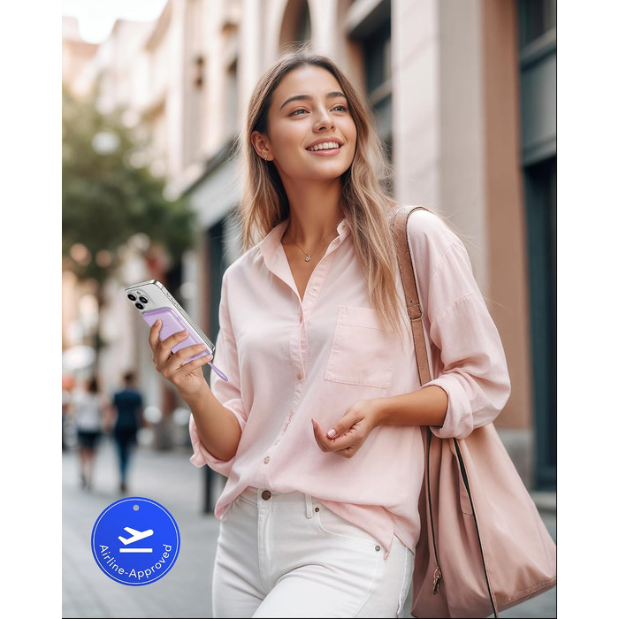 Повербанк VIYISI 10000mAh ультратонкий із вбудованим кабелем USB-C, фіолетовий