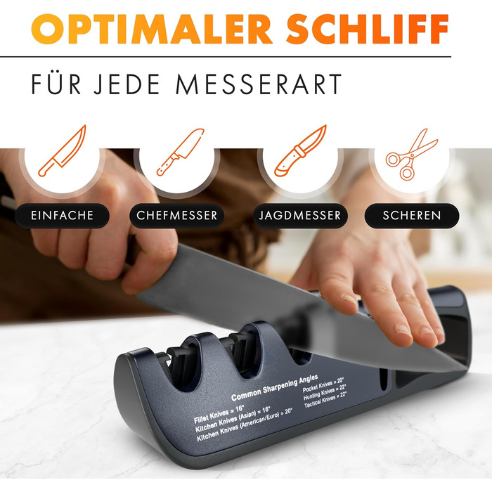 Точилка для ножів AUSTEIN QuickSharp 4-in-1: професійне заточування та шліфування (Титаново-сірий)